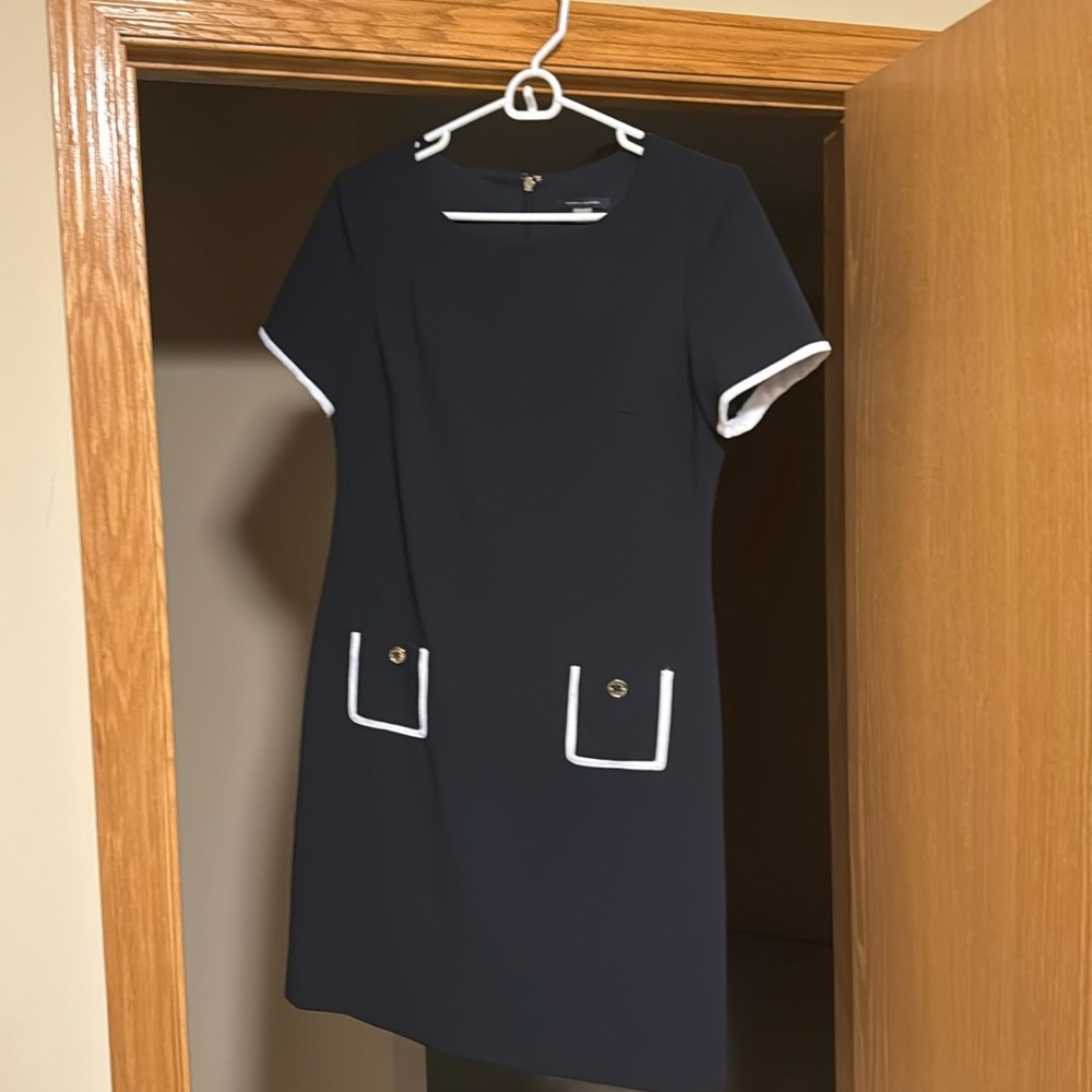 Navy Tommy Hilfiger dress with white detail